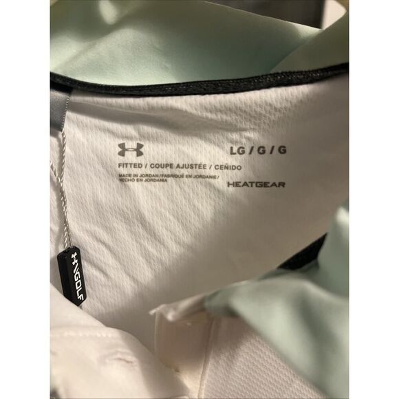 Under Armour Women’s Large White to Teal Gradient Heat Gear Polo A108 - Picture 3 of 5